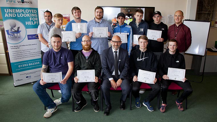 Kingdom's Bill Banks and the Fife Works trainees