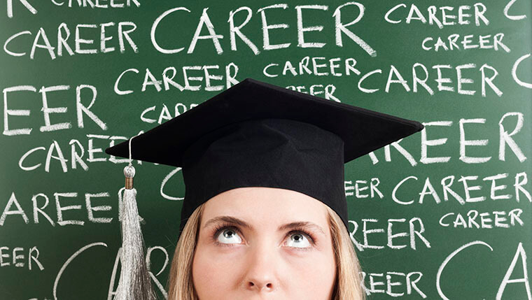 Young woman in mortar board