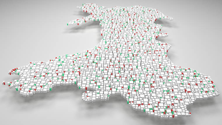 Map of Wales