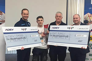 Lewis Blakely (centre), HIP UK Heating Apprentice of the Year competition