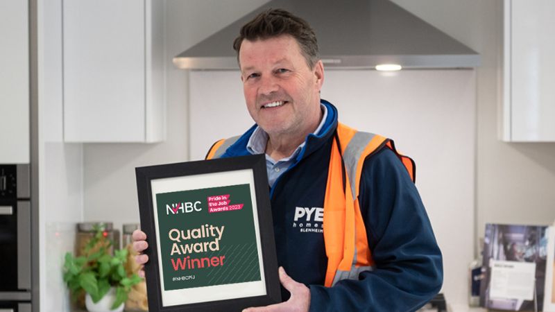 A site manager at Pye Homes has been recognised as one of the UK's best after winning a Quality Award at the NHBC’s Pride in the Job Awards.