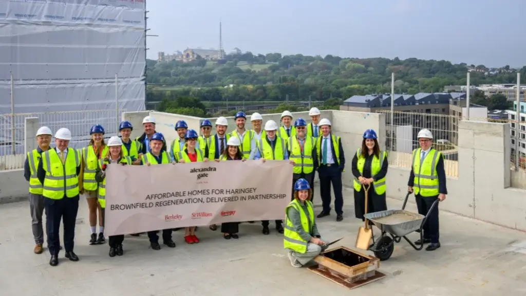 Berkeley and London Borough of Haringey have celebrated the topping out of new homes for social rent at a major brownfield regeneration site.