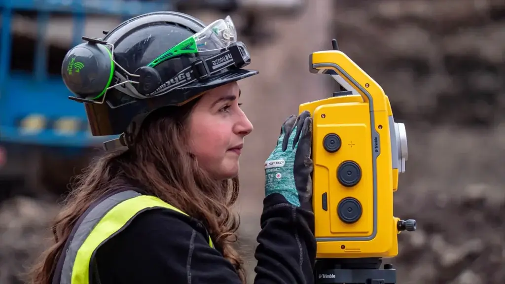 Young lady surveyor