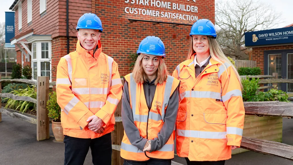 Janey Elliott centre with Barratt colleagues