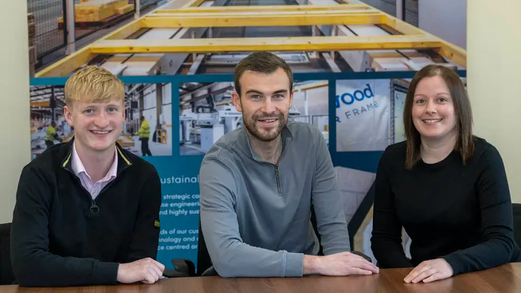 Calum Burr, Michael Harper, Gemma Reid, Kirkwood Timber Frame