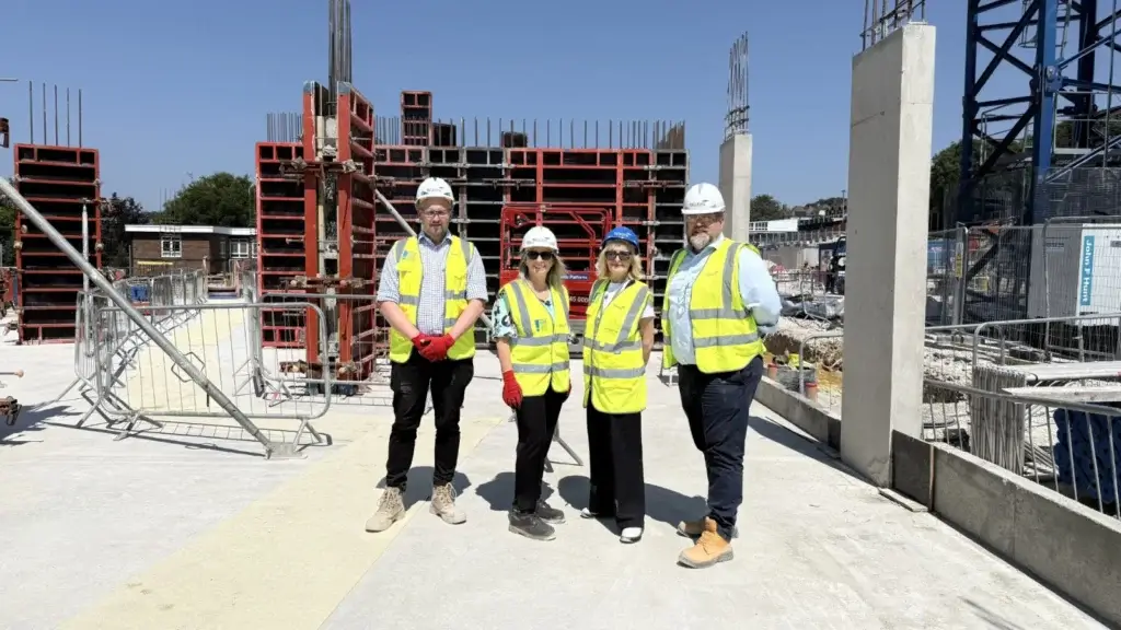 Construction is advancing on a major regeneration scheme that will deliver 222 new council homes and a new community hub.